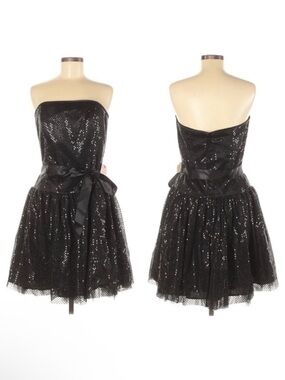 JESSICA MCCLINTOCK for GUNNE SAX Vintage Sequin 80's Strapless Party Dress M